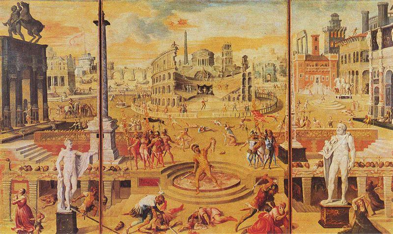 Antoine Caron The Massacre of the Triumvirate. Spain oil painting art